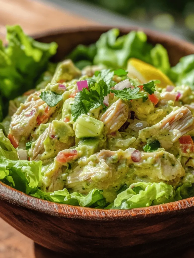 To truly appreciate the creamy avocado chicken salad, it's essential to understand the nutritional benefits of each ingredient that contributes to this flavorful dish.