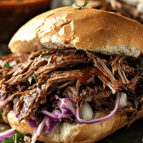 There’s something undeniably comforting about a BBQ brisket sandwich. The rich aroma, the tender meat, and the tangy sauce all come together to create a meal that is both satisfying and indulgent. Whether you’re hosting a summer barbecue, preparing a family dinner, or simply craving some smoky goodness, this Effortless Slow Cooker BBQ Brisket Sandwich recipe is your ticket to a mouthwatering experience with minimal effort.