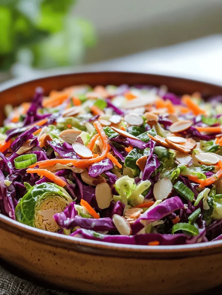 When it comes to side dishes, coleslaw often takes center stage, boasting a vibrant combination of flavors and textures that can elevate any meal. Traditionally made with shredded cabbage, coleslaw is beloved for its creamy dressing and crisp vegetables. However, this Crunchy Brussels Sprouts Coleslaw takes the classic recipe to a whole new level by incorporating nutrient-dense Brussels sprouts, making it both a healthful and delicious option.