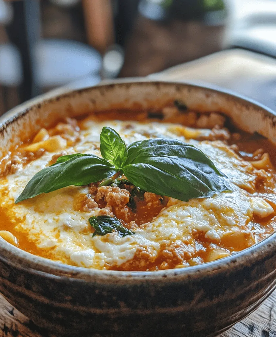 Lasagna soup is a comforting, hearty dish that takes the classic flavors of traditional lasagna and transforms them into a warm, inviting soup. This modern twist on a beloved favorite not only brings the rich taste of lasagna into a bowl but also incorporates wholesome ingredients that cater to a variety of dietary needs and preferences. In an age where health and wellness are at the forefront of our culinary choices, this Cheesy High Protein Lasagna Soup stands out as a deliciously nutritious option.