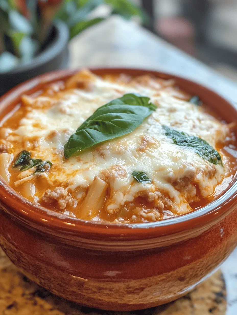 Lasagna soup is a comforting, hearty dish that takes the classic flavors of traditional lasagna and transforms them into a warm, inviting soup. This modern twist on a beloved favorite not only brings the rich taste of lasagna into a bowl but also incorporates wholesome ingredients that cater to a variety of dietary needs and preferences. In an age where health and wellness are at the forefront of our culinary choices, this Cheesy High Protein Lasagna Soup stands out as a deliciously nutritious option.