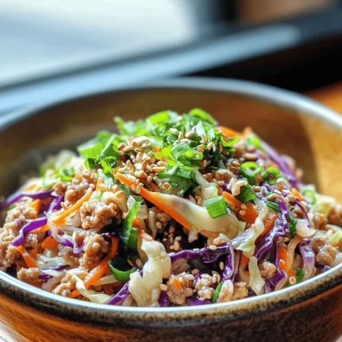 Egg roll in a bowl is a delightful twist on the classic egg roll, bringing all the vibrant flavors and textures of this beloved appetizer into a quick and easy one-pan meal. This dish has surged in popularity, particularly among busy families and health-conscious eaters, as it encapsulates the familiar taste of egg rolls without the fuss of deep frying or wrapping. With the comforting combination of savory meats, crunchy vegetables, and rich seasonings, egg roll in a bowl offers a satisfying meal that can be whipped up in under 30 minutes.