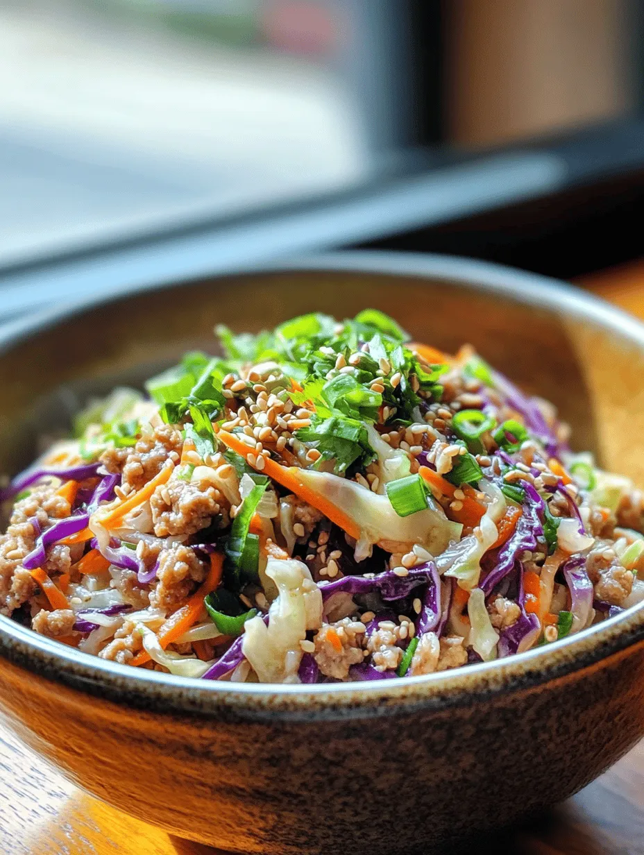 Egg roll in a bowl is a delightful twist on the classic egg roll, bringing all the vibrant flavors and textures of this beloved appetizer into a quick and easy one-pan meal. This dish has surged in popularity, particularly among busy families and health-conscious eaters, as it encapsulates the familiar taste of egg rolls without the fuss of deep frying or wrapping. With the comforting combination of savory meats, crunchy vegetables, and rich seasonings, egg roll in a bowl offers a satisfying meal that can be whipped up in under 30 minutes.