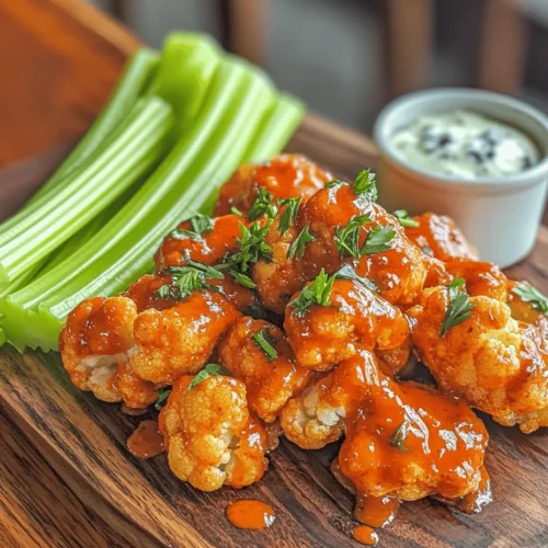 To elevate your Crispy Buffalo Cauliflower Wings, consider enhancing the dining experience with a few thoughtful serving suggestions:
