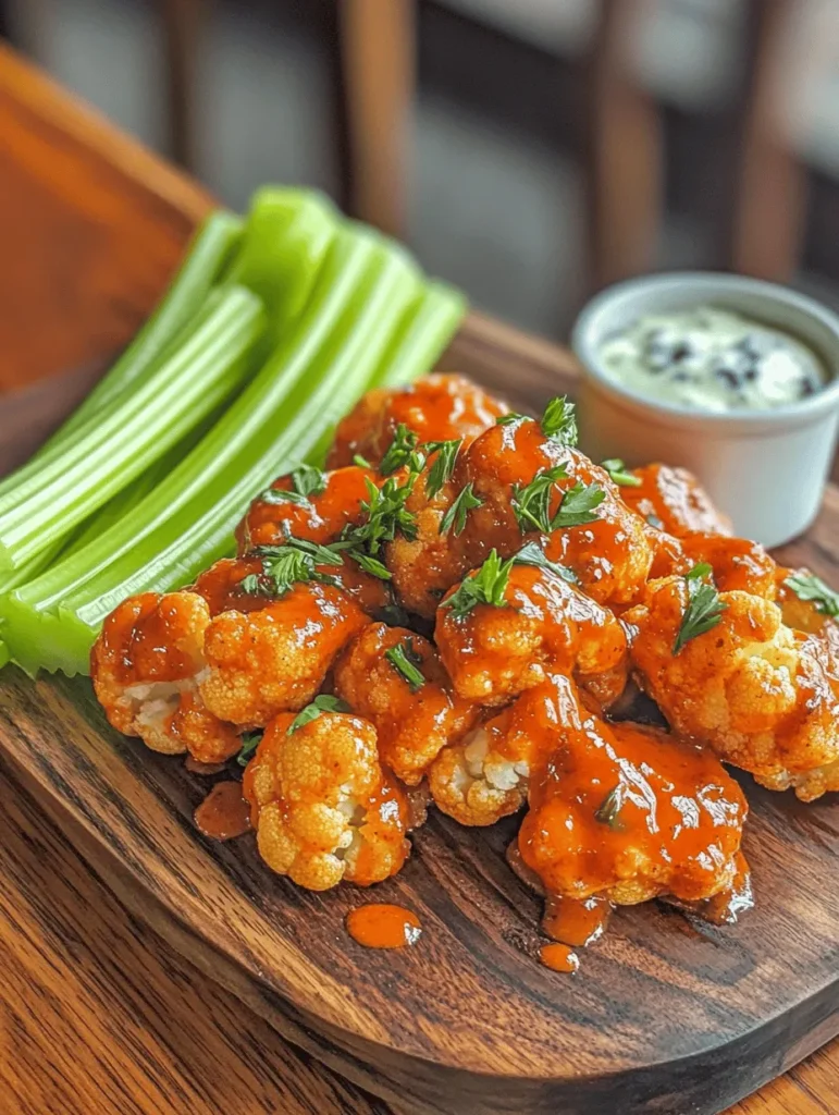 To elevate your Crispy Buffalo Cauliflower Wings, consider enhancing the dining experience with a few thoughtful serving suggestions: