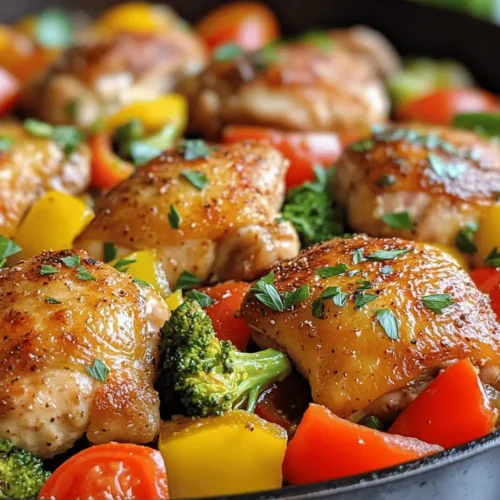 In today’s fast-paced world, preparing a wholesome meal that doesn’t compromise on flavor or nutrition is essential. The Garlic Butter Chicken & Veggies Skillet is the perfect solution for busy weeknights or even leisurely weekends. This one-pan dish combines tender chicken thighs, vibrant vegetables, and a luscious garlic butter sauce, making it a delightful option for families and meal preppers alike. Whether you are looking to impress guests or simply want to whip up a comforting dinner after a long day, this recipe has you covered. Join us as we explore the ingredients, preparation, nutritional benefits, and variations of this delectable dish.