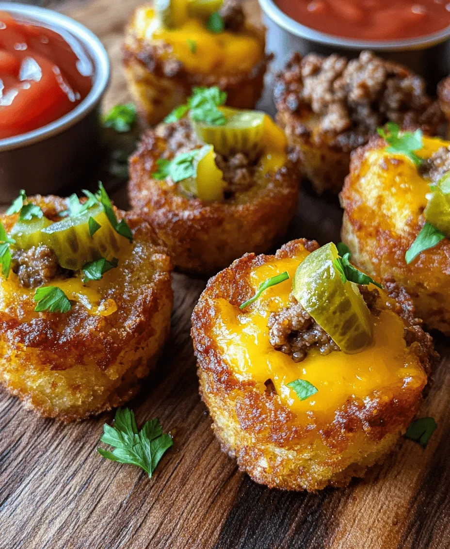 To appreciate the Cheeseburger Tater Tot Bites, it’s essential to understand the origins of tater tots themselves. Tater tots were invented in the 1950s by the founders of Ore-Ida, a company based in Oregon that specialized in frozen potato products. The story goes that when the company was looking for a way to utilize leftover potato scraps, they decided to grate and fry the potatoes, resulting in the crispy, bite-sized morsels we now know and love. Tater tots quickly became a staple in American households, celebrated for their versatility as both a side dish and a snack.