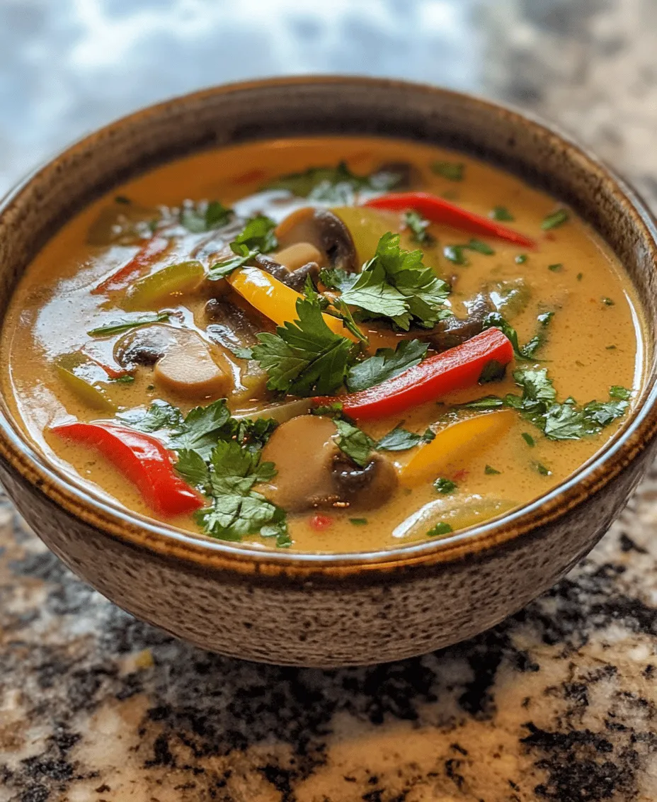 Thai cuisine is renowned for its harmonious balance of flavors, and the Creamy Thai Coconut Curry Soup is a perfect embodiment of this philosophy. The combination of sweet, salty, spicy, and sour elements creates a complex flavor profile that elevates the simplest of ingredients. This soup is particularly popular in Thai households, often enjoyed as a comforting meal during cooler evenings or as a centerpiece during family gatherings.