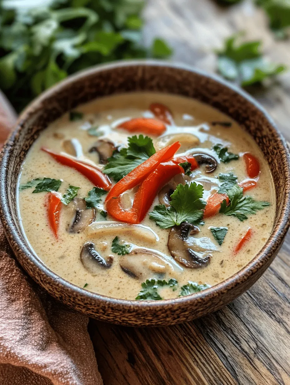 Thai cuisine is renowned for its harmonious balance of flavors, and the Creamy Thai Coconut Curry Soup is a perfect embodiment of this philosophy. The combination of sweet, salty, spicy, and sour elements creates a complex flavor profile that elevates the simplest of ingredients. This soup is particularly popular in Thai households, often enjoyed as a comforting meal during cooler evenings or as a centerpiece during family gatherings.
