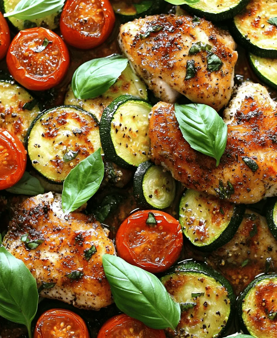 In the fast-paced world we live in, many of us are on the lookout for quick and easy meals that are not only delicious but also nutritious. Enter <strong></noscript>Easy Baked Chicken and Zucchini</strong>—a dish that perfectly fits the bill. This recipe combines tender, juicy chicken with vibrant, roasted zucchini, creating a satisfying balance of protein and vegetables on your plate. Whether you’re a busy parent juggling work and family or a health-conscious individual seeking wholesome meals, this recipe offers a delightful solution.” /></p>
</p>
<h3>Step-by-Step Guide to Arranging the Dish in a Baking Pan</h3>
</p>
<p>To achieve the best results with your Easy Baked Chicken and Zucchini, the arrangement in your baking pan is crucial. Start by preheating your oven to 400°F (200°C). While the oven heats up, gather your ingredients and a large baking pan or sheet.</p>
</p>
<p>1. <strong>Prepare the Pan</strong>: Lightly grease your baking pan with olive oil or use parchment paper to prevent sticking. This ensures an easy clean-up and prevents the chicken and zucchini from adhering to the surface.</p>
</p>
<p>2. <strong>Arrange the Chicken</strong>: Place the seasoned chicken pieces in a single layer at the bottom of the pan. Make sure there is enough space around each piece. This spacing is vital for even cooking, as it allows the hot air to circulate and helps the chicken brown nicely.</p>
</p>
<p>3. <strong>Add the Zucchini</strong>: Next, arrange the sliced zucchini around the chicken. You can either scatter the zucchini pieces or arrange them in a neat pattern. Aim for an even distribution, ensuring that none of the zucchini overlaps significantly. This not only helps with even cooking but also enhances the visual appeal of the dish.</p>
</p>
<p>4. <strong>Drizzle with Olive Oil and Season</strong>: Once the chicken and zucchini are arranged, drizzle a bit more olive oil over the vegetables. This will help them caramelize and enhance their flavor. Season everything generously with salt, pepper, and any additional herbs or spices you prefer.</p>
</p>
<h3>Importance of Spacing Chicken and Vegetables for Even Cooking</h3>
</p>
<p>The spacing of ingredients in your baking pan plays a significant role in the cooking process. When chicken or vegetables are packed too tightly, they can steam rather than roast. This leads to a less desirable texture—soft and mushy instead of crispy and caramelized. Proper spacing allows for adequate airflow, ensuring that both the chicken and zucchini cook evenly and develop a lovely golden color.</p>
</p>
<h3>Covering and Uncovering During the Baking Process</h3>
</p>
<p>To achieve the best texture for your baked chicken and zucchini, the method of covering and uncovering during cooking is essential.</p>
</p>
<p>1. <strong>Cover Initially</strong>: Start by covering the baking pan with aluminum foil for the first part of the cooking process. This traps steam and helps the chicken cook through, ensuring it remains moist and tender.</p>
</p>
<p>2. <strong>Uncover to Crisp</strong>: About 15 minutes before the chicken is fully cooked (check the internal temperature), remove the foil. This allows the chicken to brown on top and the zucchini to caramelize, resulting in a delicious roasted flavor.</p>
</p>
<h3>Discussing the Science Behind Cooking Covered vs. Uncovered</h3>
</p>
<p>Cooking with a cover traps moisture, which is beneficial for items that may dry out easily, such as chicken. The steam created helps cook the meat evenly while preserving its juiciness. However, removing the cover towards the end of the cooking process allows moisture to escape, promoting browning and creating a flavorful crust. This method not only enhances the dish’s flavor but also affects the texture of the vegetables, making them tender yet slightly crispy around the edges.</p>
</p>
<h3>Understanding Doneness: How to Check Chicken for Safety and Quality</h3>
</p>
<p>It’s crucial to ensure that your chicken is cooked to a safe temperature to avoid any health risks. The USDA recommends that chicken should reach an internal temperature of 165°F (75°C). To check the doneness, use a meat thermometer inserted into the thickest part of the chicken, avoiding any bones.</p>
</p>
<p>Additionally, you can perform a visual check: the juices should run clear, and the meat should no longer be pink. If you’re unsure, it’s better to err on the side of caution and cook it a bit longer rather than risk undercooking.</p>
</p>
<h3>Serving Suggestions</h3>
</p>
<h4>Presentation Tips for a Visually Appealing Meal</h4>
</p>
<p>Once your Easy Baked Chicken and Zucchini are cooked to perfection, presentation is key. Here are some tips to make your dish visually appealing:</p>
</p>
<p>– <strong>Plating</strong>: Use a large platter to arrange the chicken and zucchini. Place the chicken pieces in the center and fan out the zucchini around them. This creates a beautiful centerpiece for your meal.</p>
<p>– <strong>Garnish</strong>: Sprinkle freshly chopped herbs, such as parsley or basil, over the dish just before serving. This adds a pop of color and freshness.</p>
<p>– <strong>Drizzle with Sauce</strong>: If you want to elevate the dish further, consider drizzling a balsamic glaze or a lemon-infused olive oil over the top before serving. This not only enhances the flavor but also adds visual appeal.</p>
</p>
<h4>Pairing Options: Ideal Sides or Beverages to Complement the Dish</h4>
</p>
<p>To complete your meal, consider pairing your Easy Baked Chicken and Zucchini with the following sides:</p>
</p>
<p>– <strong>Grains</strong>: Serve with a side of quinoa or brown rice for a wholesome addition that complements the dish’s flavors.</p>
<p>– <strong>Salads</strong>: A light arugula or spinach salad with a citrus vinaigrette can provide a refreshing contrast to the savory chicken and zucchini.</p>
<p>– <strong>Beverages</strong>: A chilled glass of white wine or sparkling water with a slice of lemon can enhance the meal’s freshness.</p>
</p>
<h3>Discussion on the Versatility of the Recipe (Substitutions and Variations)</h3>
</p>
<p>One of the best features of the Easy Baked Chicken and Zucchini recipe is its versatility. Feel free to make adjustments based on your preferences or what you have on hand:</p>
</p>
<p>– <strong>Protein Substitutions</strong>: You can easily swap out the chicken for another protein, such as turkey, pork chops, or even tofu for a vegetarian option.</p>
<p>– <strong>Vegetable Variations</strong>: Experiment with different vegetables like bell peppers, asparagus, or cherry tomatoes. Each will bring its unique flavor and nutrition to the dish.</p>
<p>– <strong>Seasoning Changes</strong>: Change up the herbs and spices according to your taste. For a Mediterranean twist, try adding oregano, thyme, and garlic; for an Asian flair, consider soy sauce, ginger, and sesame oil.</p>
</p>
<h3>Nutritional Information</h3>
</p>
<h4>Breakdown of Estimated Calories and Macronutrients Per Serving</h4>
</p>
<p>This Easy Baked Chicken and Zucchini dish is not only delicious but also nutritious. Here’s a breakdown of the estimated nutritional content per serving (assuming four servings):</p>
</p>
<p>– <strong>Calories</strong>: Approximately 300</p>
<p>– <strong>Protein</strong>: 30g</p>
<p>– <strong>Carbohydrates</strong>: 10g</p>
<p>– <strong>Fat</strong>: 15g</p>
<p>– <strong>Fiber</strong>: 2g</p>
</p>
<h4>Health Benefits of a Balanced Meal Featuring Chicken and Zucchini</h4>
</p>
<p>Chicken is an excellent source of lean protein, which is essential for muscle repair and overall health. Zucchini, on the other hand, is low in calories and high in essential vitamins and minerals, including vitamin C and potassium. Together, they make a well-balanced meal that can support a healthy lifestyle.</p>
</p>
<h3>How This Recipe Aligns with Various Dietary Preferences (Gluten-Free, Low-Carb)</h3>
</p>
<p>This Easy Baked Chicken and Zucchini recipe is naturally gluten-free and low-carb, making it suitable for various dietary preferences. It’s perfect for anyone following a gluten-free diet, those watching their carbohydrate intake, or individuals looking to incorporate more lean proteins and vegetables into their meals.</p>
</p>
<h3>Tips for Meal Prep and Storage</h3>
</p>
<h4>Guidance on How to Make This Dish Ahead of Time</h4>
</p>
<p>If you’re looking to save time during the week, you can prepare this dish ahead of time:</p>
</p>
<p>– <strong>Marinate the Chicken</strong>: You can marinate the chicken in your favorite spices or a marinade of your choice the night before. This allows the flavors to penetrate the meat more effectively.</p>
<p>– <strong>Chop the Vegetables</strong>: Slice the zucchini and any other vegetables you plan to use ahead of time and store them in an airtight container in the refrigerator.</p>
</p>
<h4>Best Practices for Storing Leftovers (Refrigeration and Reheating)</h4>
</p>
<p>Leftovers from this dish can be stored in the refrigerator for up to 3 days. Here are some tips for proper storage:</p>
</p>
<p>– <strong>Storage Containers</strong>: Use airtight containers to keep the chicken and zucchini fresh.</p>
<p>– <strong>Reheating</strong>: When reheating, use the oven or an air fryer to maintain the textures. A microwave can make the chicken rubbery, so if using it, heat in short intervals and cover to retain moisture.</p>
</p>
<h4>Suggestions for Using Leftover Chicken and Zucchini in Other Meals</h4>
</p>
<p>Don’t let leftovers go to waste! Here are some ideas for using any leftover chicken and zucchini:</p>
</p>
<p>– <strong>Salads</strong>: Chop the chicken and zucchini and toss them into a fresh salad for a nutritious lunch.</p>
<p>– <strong>Wraps</strong>: Use them as a filling in a whole-wheat wrap along with some greens and a spread of your choice.</p>
<p>– <strong>Stir-Fries</strong>: Quickly sauté them with some additional vegetables and sauce for a fast stir-fry dinner.</p>
</p>
<h3>Conclusion</h3>
</p>
<p>In summary, the Easy Baked Chicken and Zucchini recipe offers a wonderful blend of simplicity, flavor, and health benefits. With straightforward preparation and cooking techniques, it’s an ideal choice for a weeknight dinner that can satisfy the entire family. Its versatility allows for easy modifications, ensuring you can tailor it to your taste or dietary needs.</p>
</p>
<p>Encouraging you to try this recipe means embracing a wholesome meal that not only nourishes but also delights. With just a few ingredients and minimal effort, you can create a satisfying dish that will quickly become a staple in your home. Dive into this culinary experience and enjoy the delicious results!</p>
<div id=
