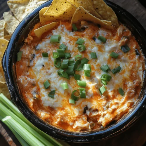 Delve into the world of flavors with our Spicy Slow-Cooked Buffalo Chicken Dip Delight. This delectable dip combines the rich creaminess of cheeses with the zesty kick of buffalo sauce, making it a perfect addition to any gathering, game day, or cozy night in. Buffalo chicken dip has gained immense popularity over the years, becoming a staple at potlucks, parties, and casual get-togethers. It’s no wonder that this dish has carved a niche in the hearts of many food lovers, as it embodies the perfect balance of spicy, creamy, and savory flavors.