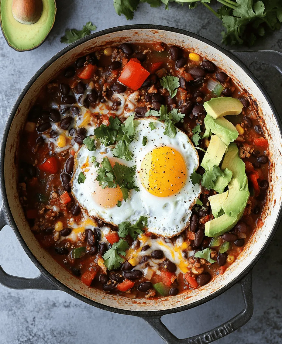 The magic of Breakfast Chili and Eggs lies in its vibrant and nutritious ingredients. Each component plays a vital role in delivering flavor, texture, and health benefits. Let’s take a closer look at each ingredient and what it brings to the table.