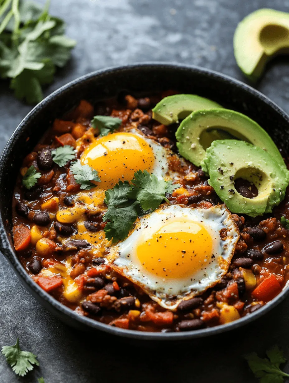 The magic of Breakfast Chili and Eggs lies in its vibrant and nutritious ingredients. Each component plays a vital role in delivering flavor, texture, and health benefits. Let’s take a closer look at each ingredient and what it brings to the table.