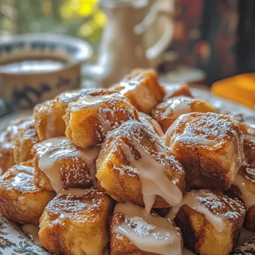 Imagine waking up to the enticing aroma of cinnamon and sugar wafting through your kitchen, the promise of a delightful breakfast just moments away. If you're looking for a unique and scrumptious way to start your day, look no further than Cinnamon Roll French Toast Bites. This dish perfectly combines the best elements of two beloved breakfast classics: the gooey sweetness of cinnamon rolls and the comforting, custardy goodness of French toast. What results is a bite-sized treat that’s not only delicious but also incredibly easy to prepare.