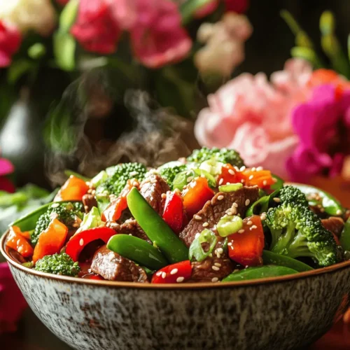 Asian Sweet Ginger Beef Stir Fry is a vibrant and flavorful dish that has garnered immense popularity in homes and restaurants alike. This dish showcases the tender and juicy qualities of flank steak, delicately balanced with the sweetness of ginger and a medley of colorful vegetables. With its roots deeply embedded in Asian cuisine, this stir fry is loved for its quick preparation and bold flavors, making it a favorite among families seeking nutritious yet delicious meals.