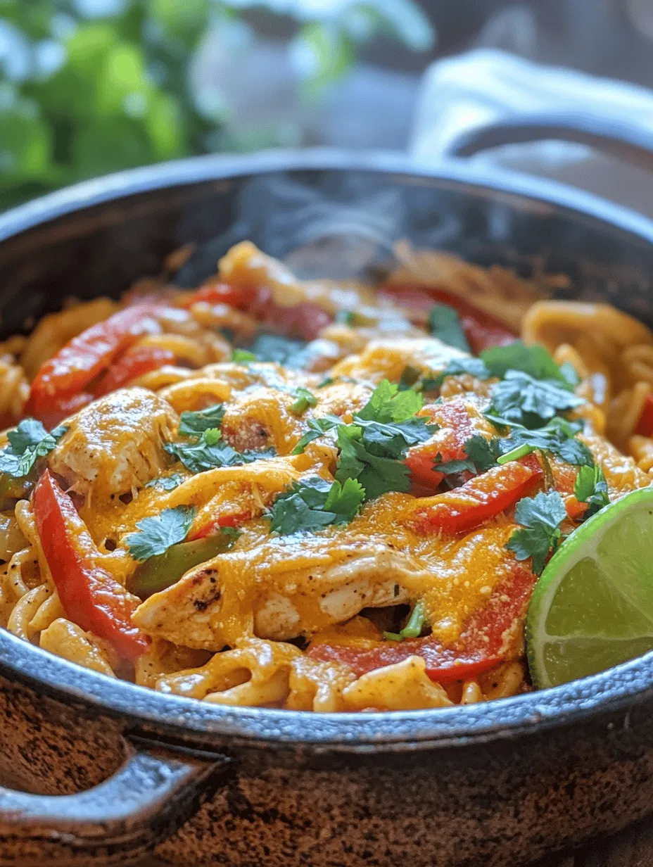 One Pot Chicken Fajita Pasta is a delightful and vibrant dish that brings together the best of Tex-Mex and Italian cuisine in a single, satisfying meal. This recipe is perfect for busy weeknights when you crave bold flavors but don't want to spend hours in the kitchen. With its zesty chicken, colorful bell peppers, and perfectly cooked pasta, this dish is not only visually appealing but also bursting with flavor.