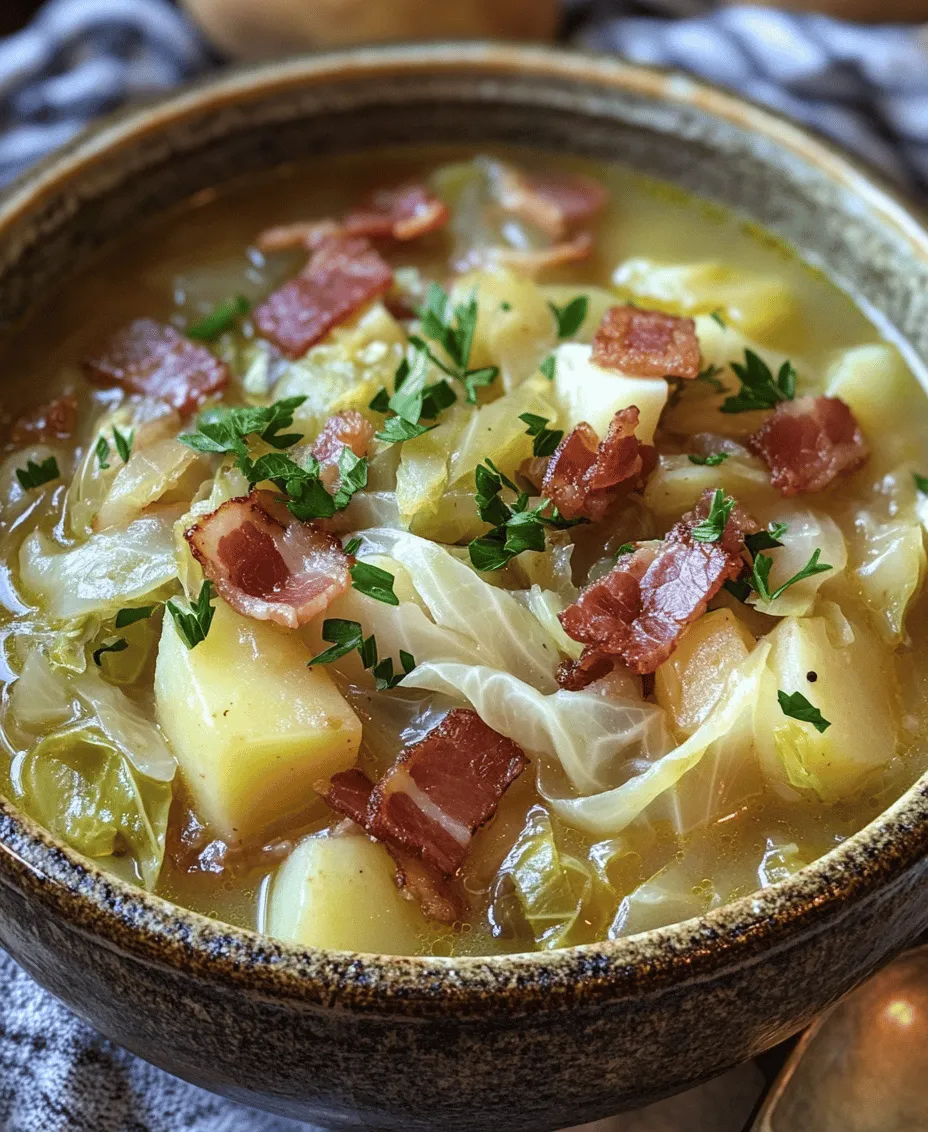 When the chill of winter settles in, few things are as comforting as a warm bowl of soup. One dish that embodies the rich, hearty flavors of Irish cuisine is the traditional Irish Bacon, Cabbage, and Potato Soup. This delightful recipe merges the savory notes of Irish bacon with the earthiness of potatoes and the freshness of green cabbage, creating a soup that is both nourishing and satisfying. Each spoonful is a warm embrace, making it the perfect choice for those colder days when you crave something wholesome and fulfilling.