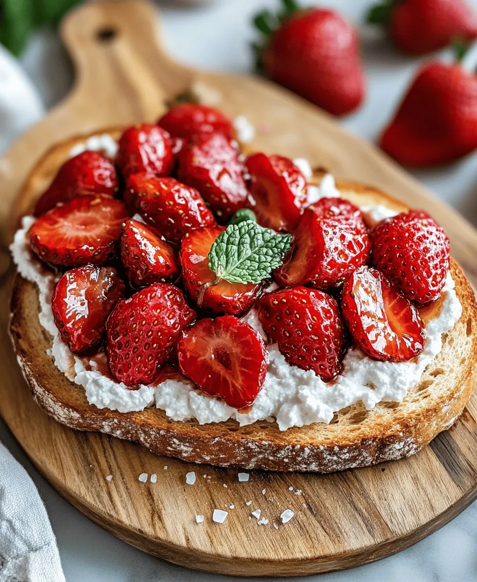 Roasted Strawberry Whipped Ricotta Toast is more than just a simple dish; it's a symphony of flavors and textures that delights the palate. This versatile recipe can serve as a luxurious breakfast, an elegant brunch option, or a satisfying snack that tantalizes taste buds at any hour. Imagine the creamy richness of whipped ricotta paired with the sweet, caramelized essence of roasted strawberries, all layered atop crispy, toasted bread. The combination creates an experience that is both comforting and refreshing, making it a standout choice for any meal or occasion.
