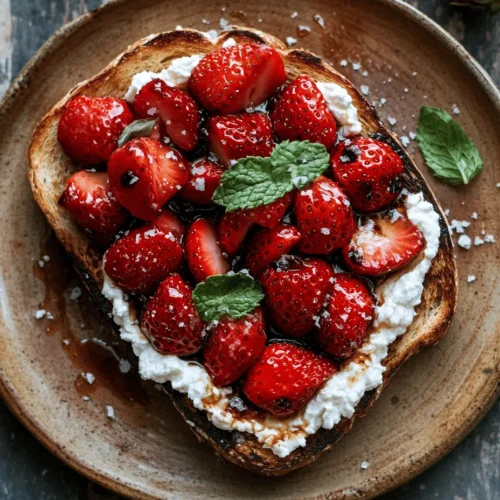 Roasted Strawberry Whipped Ricotta Toast is more than just a simple dish; it's a symphony of flavors and textures that delights the palate. This versatile recipe can serve as a luxurious breakfast, an elegant brunch option, or a satisfying snack that tantalizes taste buds at any hour. Imagine the creamy richness of whipped ricotta paired with the sweet, caramelized essence of roasted strawberries, all layered atop crispy, toasted bread. The combination creates an experience that is both comforting and refreshing, making it a standout choice for any meal or occasion.