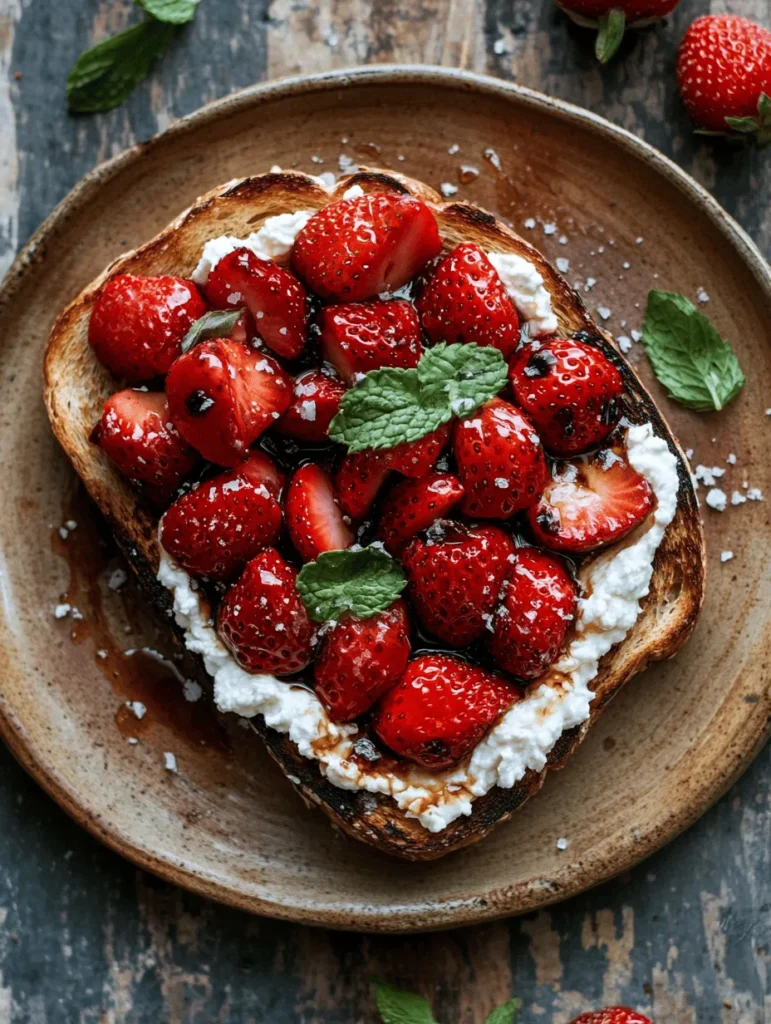 Roasted Strawberry Whipped Ricotta Toast is more than just a simple dish; it's a symphony of flavors and textures that delights the palate. This versatile recipe can serve as a luxurious breakfast, an elegant brunch option, or a satisfying snack that tantalizes taste buds at any hour. Imagine the creamy richness of whipped ricotta paired with the sweet, caramelized essence of roasted strawberries, all layered atop crispy, toasted bread. The combination creates an experience that is both comforting and refreshing, making it a standout choice for any meal or occasion.