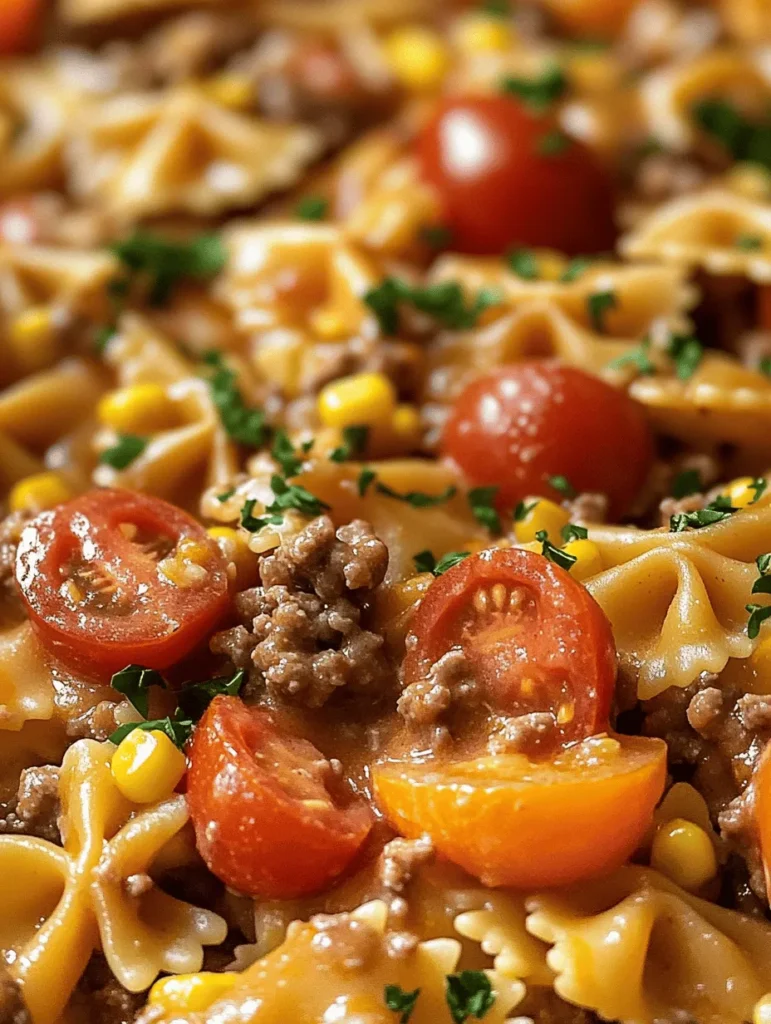 In the hustle and bustle of modern life, finding time to prepare a satisfying and delicious meal can often feel like a daunting task. Enter the Creamy Ranch Beef Bowtie Skillet with Sweet Corn, a delightful and comforting dish that promises to make weeknight dinners not only easier but also incredibly enjoyable. This dish is a perfect blend of flavors and textures, combining tender bowtie pasta, juicy ground beef, fresh sweet corn, and a rich, creamy ranch sauce that will have everyone at the dinner table asking for seconds.