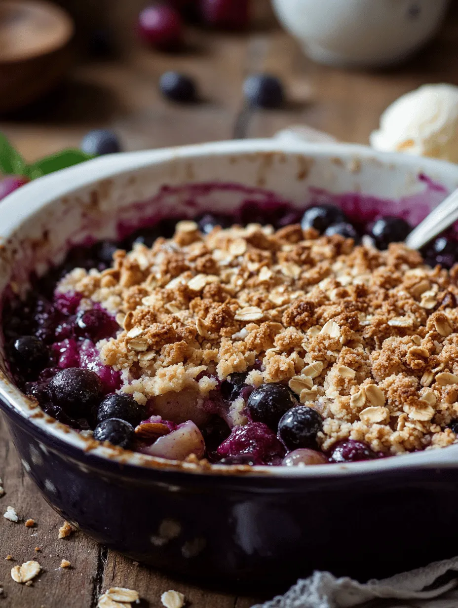 Fruit crumbles have earned a cherished spot in the hearts and homes of dessert lovers everywhere. Their warm, comforting nature combined with the delightful amalgamation of flavors makes them a go-to choice for both casual gatherings and special occasions. The Grape and Berry Crumble stands out as a particularly enticing variation, perfectly balancing the sweetness of fresh grapes with the tartness of mixed berries. This recipe not only showcases the vibrant colors and flavors of summer but also highlights the importance of using fresh, seasonal ingredients to achieve the most delicious results.