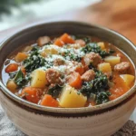 What sets this Italian sausage and kale soup apart is not just its comforting taste but also its nutritional profile. Kale, often referred to as a superfood, is packed with vitamins A, C, and K, along with a wealth of antioxidants. These nutrients contribute to overall health, supporting everything from immune function to skin health. Additionally, kale is high in fiber, which aids in digestion and helps keep you full longer.