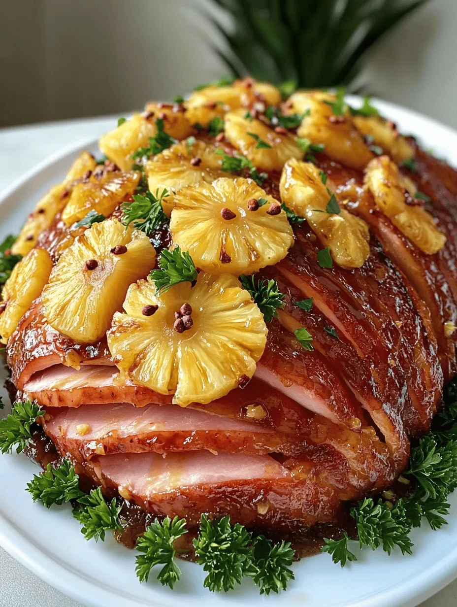 The Tropical Delight Baked Sliced Ham with Pineapple Glaze is an exquisite dish that brings a burst of tropical flavors to your dining table. This delightful recipe is an ideal choice for family gatherings, holiday celebrations, or any special occasion where you want to impress your guests with a visually stunning and mouthwatering centerpiece. The combination of sweet and savory elements in this dish creates a delightful contrast that enhances the natural umami flavor of the ham, making it an unforgettable culinary experience.
