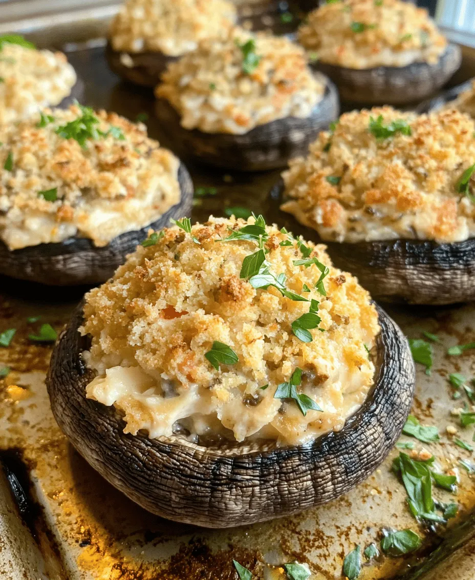 Crab-Stuffed Portobello Mushrooms are a delightful fusion of earthy flavors and oceanic delights, making them a perfect dish for casual gatherings or elegant dinner parties. Imagine the rich, succulent taste of fresh crab meat, perfectly complemented by creamy and savory ingredients, all nestled inside hearty portobello mushroom caps. This recipe not only tantalizes the taste buds but also presents beautifully, making it an ideal appetizer or main dish for any seafood lover.