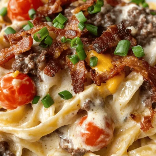 In the world of comfort food, few dishes can compete with the rich, creamy allure of pasta combined with the savory flavors of a cheeseburger. The Indulgent Loaded Bacon Cheeseburger Alfredo Pasta blends these two culinary favorites into one satisfying meal that is both hearty and indulgent. This recipe is perfect for gatherings with friends or a cozy family dinner, offering a delightful twist on traditional pasta dishes. With layers of flavor from crispy bacon, hearty ground beef, and a velvety cheese sauce, this dish is sure to please everyone at the table.