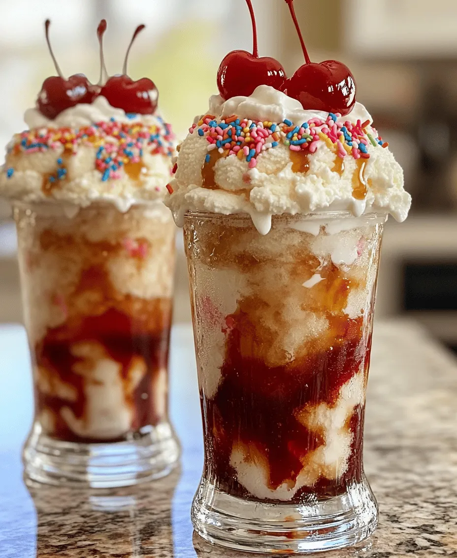 There’s something undeniably enchanting about an ice cream soda float. This delightful dessert captures the essence of nostalgia, transporting us back to simpler times when summer days were spent at local soda fountains, enjoying the perfect blend of creamy ice cream and fizzy soda. The Creamy Sparkles Await recipe elevates this classic treat, combining rich vanilla ice cream with the effervescent sweetness of club soda and cream soda, creating a refreshing and indulgent experience that dances on your palate.