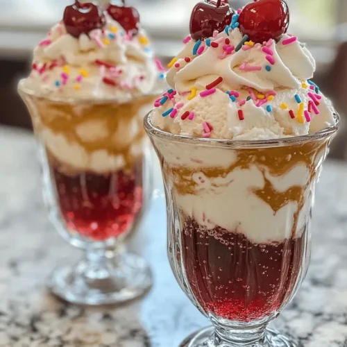 There’s something undeniably enchanting about an ice cream soda float. This delightful dessert captures the essence of nostalgia, transporting us back to simpler times when summer days were spent at local soda fountains, enjoying the perfect blend of creamy ice cream and fizzy soda. The Creamy Sparkles Await recipe elevates this classic treat, combining rich vanilla ice cream with the effervescent sweetness of club soda and cream soda, creating a refreshing and indulgent experience that dances on your palate.