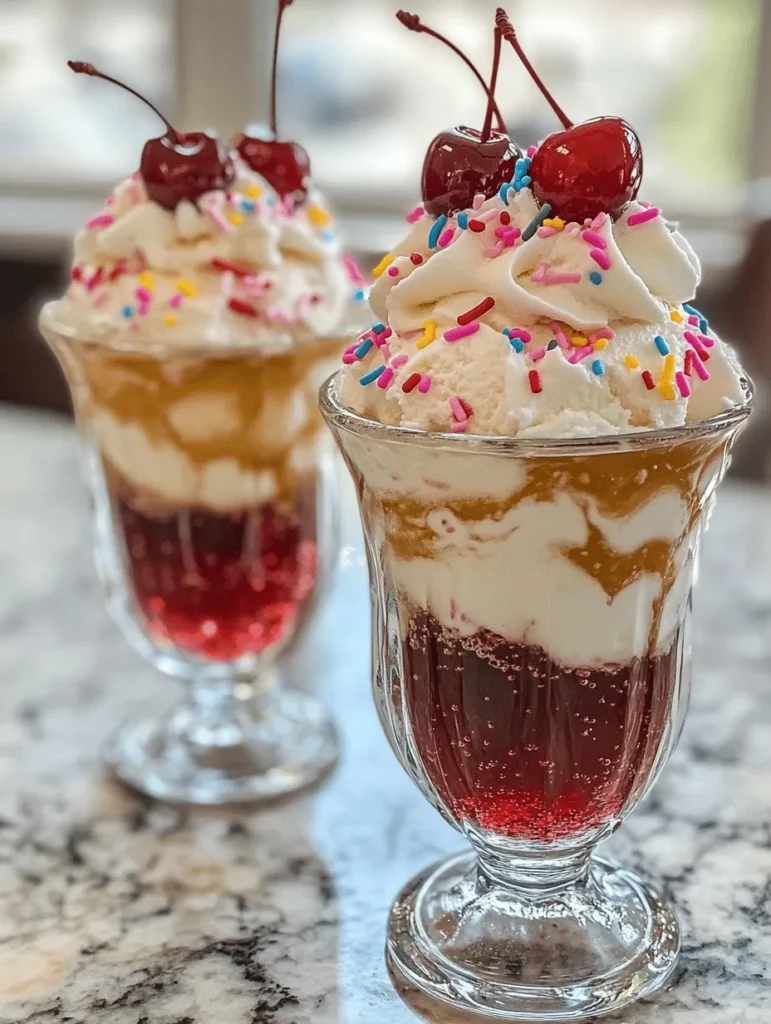 There’s something undeniably enchanting about an ice cream soda float. This delightful dessert captures the essence of nostalgia, transporting us back to simpler times when summer days were spent at local soda fountains, enjoying the perfect blend of creamy ice cream and fizzy soda. The Creamy Sparkles Await recipe elevates this classic treat, combining rich vanilla ice cream with the effervescent sweetness of club soda and cream soda, creating a refreshing and indulgent experience that dances on your palate.