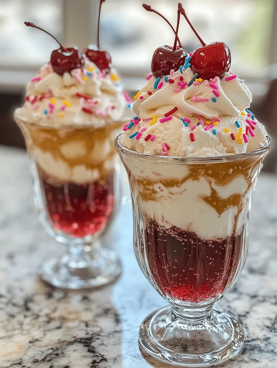 There’s something undeniably enchanting about an ice cream soda float. This delightful dessert captures the essence of nostalgia, transporting us back to simpler times when summer days were spent at local soda fountains, enjoying the perfect blend of creamy ice cream and fizzy soda. The Creamy Sparkles Await recipe elevates this classic treat, combining rich vanilla ice cream with the effervescent sweetness of club soda and cream soda, creating a refreshing and indulgent experience that dances on your palate.