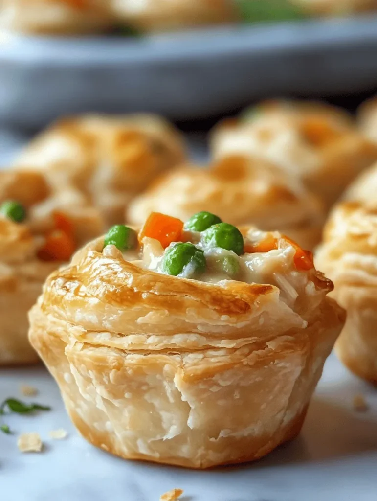 Mini chicken pot pie muffins offer a delightful spin on the beloved classic chicken pot pie. These bite-sized wonders encapsulate all the heartwarming flavors of the traditional dish while providing an appealing and convenient way to enjoy it. Imagine flaky, buttery pastry encasing a rich, creamy filling loaded with tender chicken and colorful vegetables—perfect for adults and kids alike. Whether you're hosting a family gathering, preparing meals for the week, or simply indulging in a cozy night at home, these mini muffins tick all the boxes. Not only are they easy to prepare, but they also deliver a satisfying experience that brings comfort with every bite.