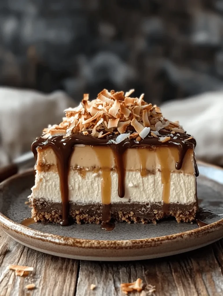 To truly appreciate the Samoa Cheesecake, it's essential to understand its key components that contribute to the overall flavor profile. This dessert is a harmonious blend of chocolate, coconut, caramel, and cream cheese. Each ingredient plays a vital role in creating a balanced and satisfying treat.