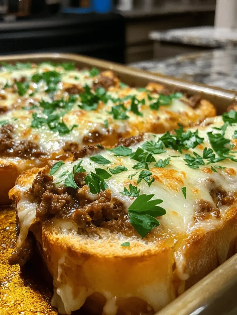When it comes to comfort food, few dishes can rival the classic sloppy joe. This beloved American staple, with its savory ground meat and tangy sauce, has delighted families for generations. Now, imagine taking that iconic dish and elevating it to new heights with the addition of cheesy garlic bread. Enter Cheesy Garlic Bread Sloppy Joes—a delicious fusion that combines the robust flavors of a traditional sloppy joe with the irresistible allure of melted cheese slathered on warm, buttery garlic bread.