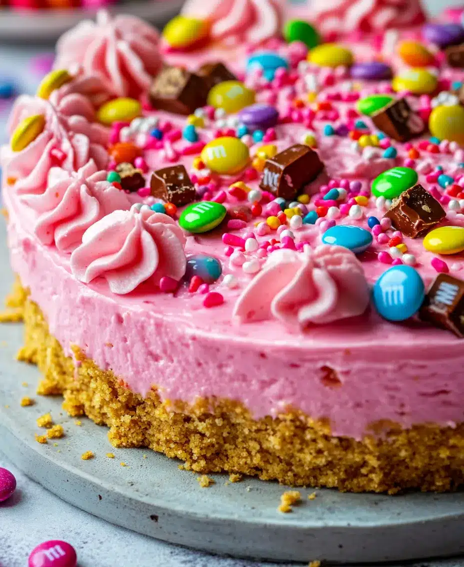 When it comes to desserts that leave a lasting impression, the Pink Paradise No-Bake M&M Snickers Cheesecake stands out as a vibrant and indulgent treat. This delightful cheesecake combines the beloved flavors of classic Snickers bars and colorful M&M's, creating a rich, creamy, and visually stunning dessert. Perfect for celebrations, gatherings, or simply as a sweet escape at home, this no-bake cheesecake is sure to please dessert lovers of all ages.