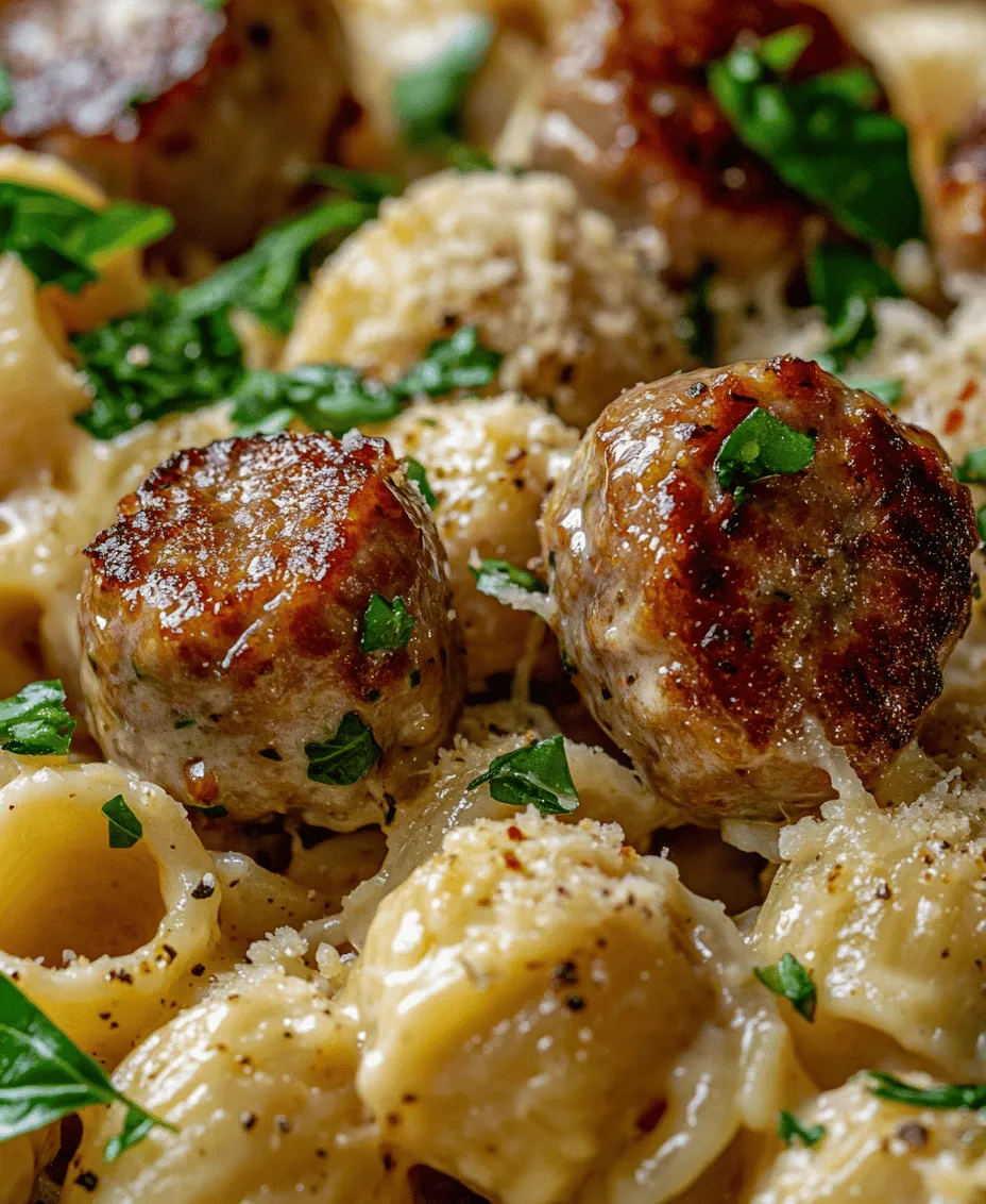 Garlic Butter Sausage Bites with Creamy Parmesan Pasta is a dish that embodies comfort food at its finest. Imagine sinking your fork into a bowl of perfectly cooked pasta, enveloped in a silky, creamy sauce, accompanied by succulent bites of sausage infused with the rich essence of garlic and butter. This dish is not only a feast for the eyes but also a delightful experience for your taste buds. The hearty sausage, with its savory flavor, complements the creamy pasta, creating a balanced meal that is ideal for family dinners, gatherings, or even cozy nights in.