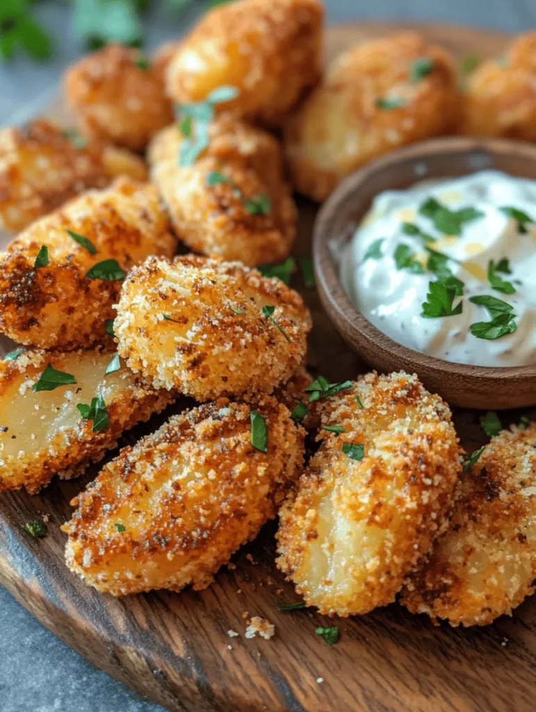 If you’re searching for a dish that combines tantalizing flavors with an irresistible crunch, look no further than Crispy Parmesan Potatoes with Creamy Garlic Dip. This recipe transforms ordinary baby potatoes into a sensational treat that everyone will love, whether served as an appetizer, a side dish, or as a flavorful snack during game day or gatherings.